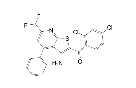 [3-amino-6-(difluoromethyl)-4-phenylthieno[2,3-b]pyridin-2-yl](2,4-dichlorophenyl)methanone