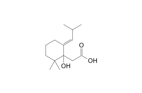 2-Isobutylidene-6,6-dimethyl-1-hydroxycyclohexaneacetic acid