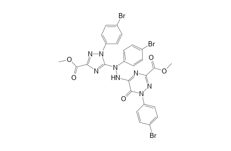 Methyl 1-(4-bromophenyl)-5-(2-(4-bromophenyl)-2-(1-(4-bromophenyl)-3-(methoxycarbonyl)-1H-1,2,4-triazol-5-yl)hydrazinyl)-6-oxo-1,6-dihydro-1,2,4-triazine-3-carboxylate