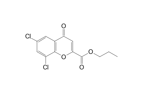 6,8-dichloro-4-oxo-4H-1-benzopyran-2-carboxylic acid, propyl ester