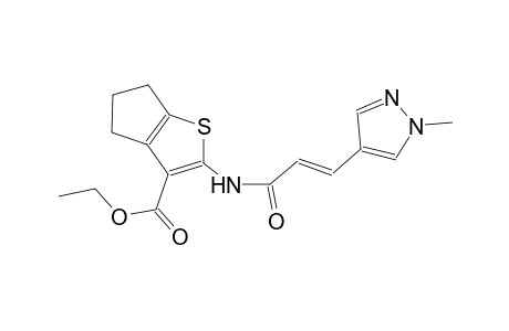 ethyl 2-{[(2E)-3-(1-methyl-1H-pyrazol-4-yl)-2-propenoyl]amino}-5,6-dihydro-4H-cyclopenta[b]thiophene-3-carboxylate