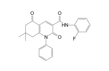 3-Quinolinecarboxamide, N-(2-fluorophenyl)-1,2,5,6,7,8-hexahydro-7,7-dimethyl-2,5-dioxo-1-phenyl-