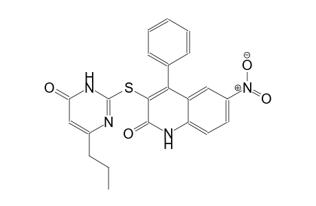 6-nitro-3-[(6-oxo-4-propyl-1,6-dihydro-2-pyrimidinyl)sulfanyl]-4-phenyl-2(1H)-quinolinone