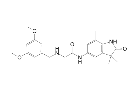 2-[(3,5-dimethoxybenzyl)amino]-N-(2-keto-3,3,7-trimethyl-indolin-5-yl)acetamide