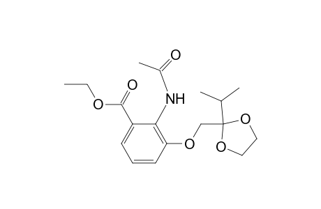 Benzoic acid, 2-(acetylamino)-3-[[2-(1-methylethyl)-1,3-dioxolan-2-yl]methoxy]-, ethyl ester