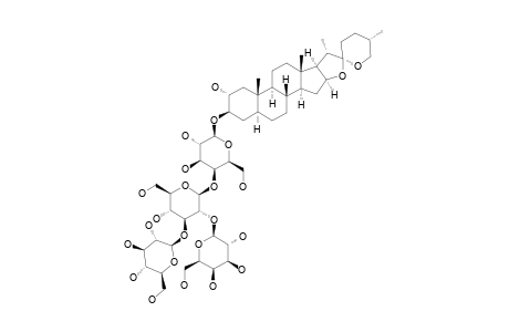 #4;25S-5-ALPHA-SPIROSTAN-2-ALPHA,3-BETA-DIOL-3-O-BETA-D-GALACTOPYRANOSYL-(1->2)-O-[BETA-D-GLUCOPYRANOSYL-(1->3)]-O-BETA-D-GLUCOPYRAOSYL-(1->4)-BETA-D-GALACTOPY