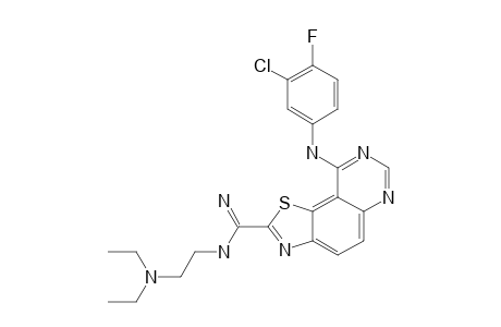 9-(3-CHLORO-4-FLUOROPHENYLAMINO)-N-[2-(DIETHYLAMINO)-ETHYL]-THIAZOLO-[5,4-F]-QUINAZOLINE-2-CARBOXIMIDAMIDE