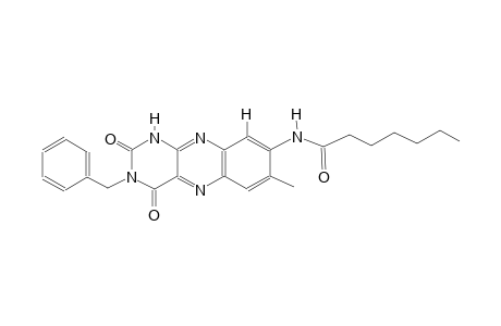 N-(3-benzyl-7-methyl-2,4-dioxo-1,2,3,4-tetrahydrobenzo[g]pteridin-8-yl)heptanamide