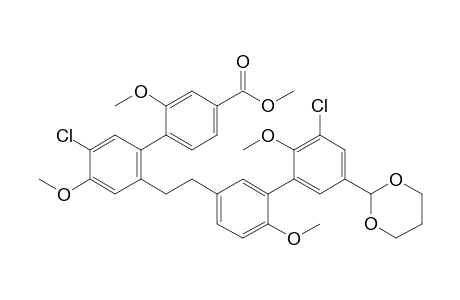 Methyl 1-{4-Methoxy-3-chloro-6-[2-[3-(2'-methoxy-3'-chloro-5'-(1,3-dioxan-2-yl)phenyl)-4-methoxyphenyl]ethyl]phenyl}-2-methoxybenzene-4-carboxylate