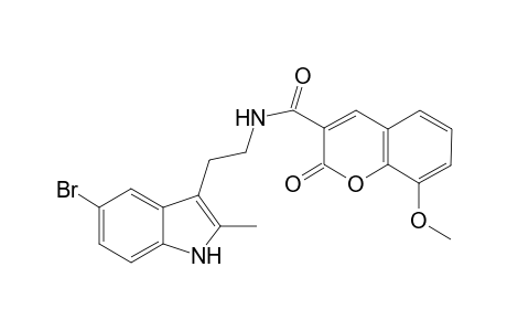 N-[2-(5-bromanyl-2-methyl-1H-indol-3-yl)ethyl]-8-methoxy-2-oxidanylidene-chromene-3-carboxamide