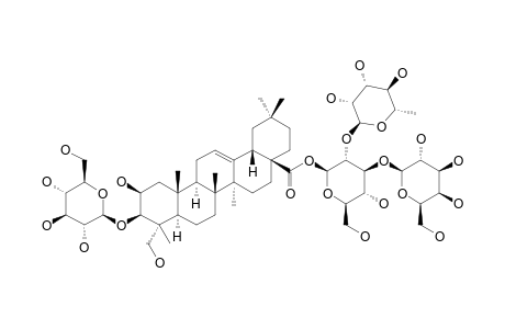 DESACYL-PERENNISOSIDE_IV;3-O-BETA-D-GLUCOPYRANOSIDE_OF_BAYOGENIN_28-O-ALPHA-L-RHAMNOPYRANOSYL-(1->2)-[BETA-D-GALACTOPYRANOSYL-(1->3)]-BETA-D-GLUCO