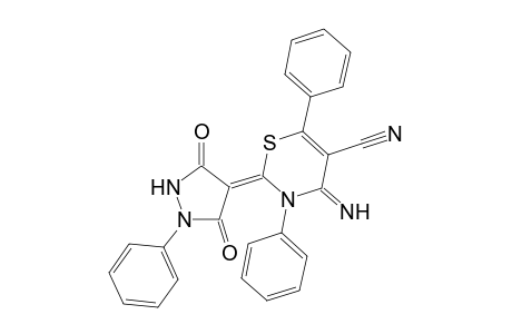 2-(3,5-Dioxo-1-phenylpyrazolidin-4-yliden)-4-imino-3,6-diphenyl-3,4-dihydro-2H-1,3-thiazine-5-carbonitrile