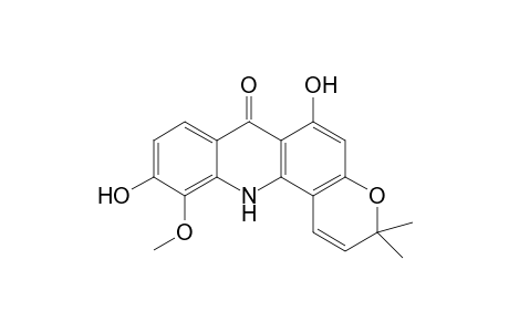 N-Methyl-1,6-dihydroxy-5-methoxy-3,4-(2'H)-pyrano[b]-acridone