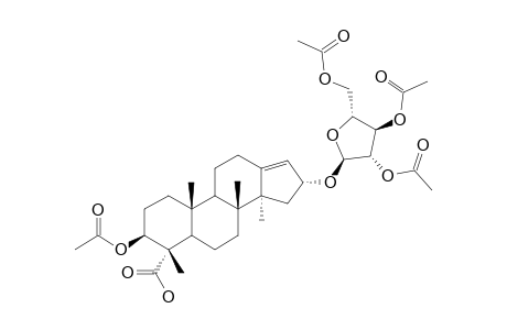 MANSUMBINANE-TETRAACETATE;(16R)-16-O-ALPHA-L-(2,3,5-TRI-O-ACETYL)-ARABINOFURANOSYL-3-BETA-ACETOXYMANSUMBIN-20,24-DIEN-29-OIC-ACID