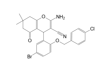 2-amino-4-{5-bromo-2-[(4-chlorobenzyl)oxy]phenyl}-7,7-dimethyl-5-oxo-5,6,7,8-tetrahydro-4H-chromene-3-carbonitrile
