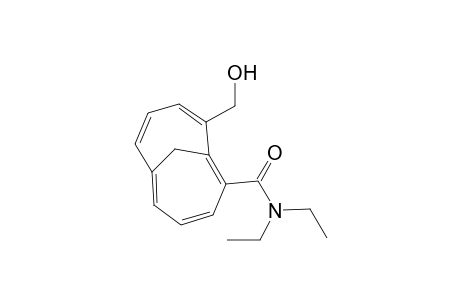 Bicyclo[4.4.1]undeca-1,3,5,7,9-pentaene-2-carboxamide, N,N-diethyl-10-(hydroxymethyl)-, (.+-.)-