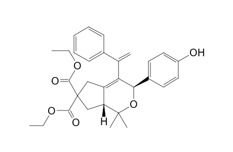 Diethyl (3R,7aR)-3-(4-hydroxyphenyl)-1,1-dimethyl-4-(1-phenylvinyl)-3,5,7,7a-tetrahydrocyclopenta[c]pyran-6,6(1H)-dicarboxylate