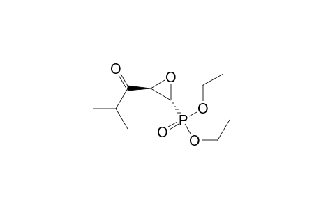 Phosphonic acid, [3-(2-methyl-1-oxopropyl)oxiranyl]-, diethyl ester, trans-