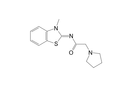 N-(3-METHYL-2-BENZOTHIAZOLINYLIDENE)-1-PYRROLIDINYLACETAMIDE
