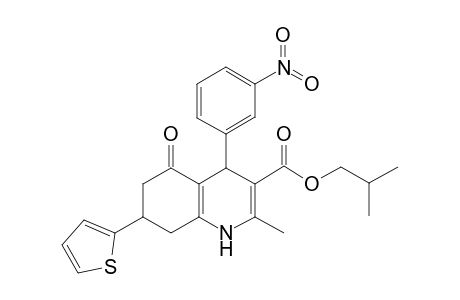 2-Methyl-4-(3-nitrophenyl)-5-oxo-7-thiophen-2-yl-4,6,7,8-tetrahydro-1H-quinoline-3-carboxylic acid 2-methylpropyl ester