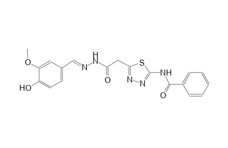 N-(5-{2-[(2E)-2-(4-hydroxy-3-methoxybenzylidene)hydrazino]-2-oxoethyl}-1,3,4-thiadiazol-2-yl)benzamide