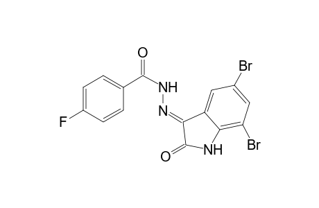N'-(5,7-dibromo-2-keto-indol-3-yl)-4-fluoro-benzohydrazide