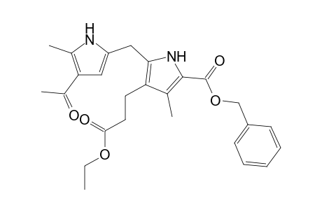 (phenylmethyl) 5-[(4-ethanoyl-5-methyl-1H-pyrrol-2-yl)methyl]-4-(3-ethoxy-3-oxidanylidene-propyl)-3-methyl-1H-pyrrole-2-carboxylate