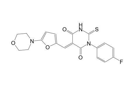 (5E)-1-(4-fluorophenyl)-5-{[5-(4-morpholinyl)-2-furyl]methylene}-2-thioxodihydro-4,6(1H,5H)-pyrimidinedione