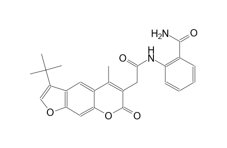 2-{[(3-tert-butyl-5-methyl-7-oxo-7H-furo[3,2-g]chromen-6-yl)acetyl]amino}benzamide