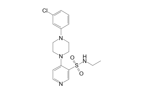 4-[4-(m-chlorophenyl)-1-piperazinyl]-N-ethyl-3-pyridinesulfonamide