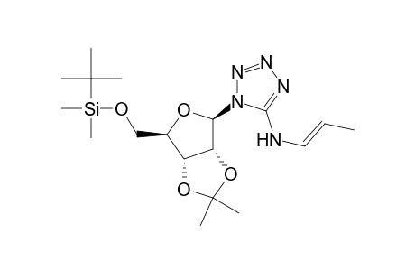 1H-Tetrazol-5-amine, 1-[5-O-[(1,1-dimethylethyl)dimethylsilyl]-2,3-O-(1-methylethylidene)-.beta.-D-ribofuranosyl]-N-1-propenyl-, (E)-