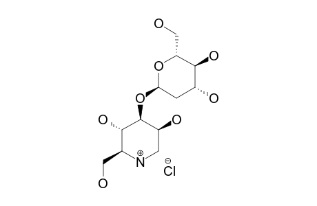 1,5-DIDEOXY-3-O-(2-DEOXY-ALPHA-D-ARABINO-HEXOPYRANOSYL)-1,5-IMINO-D-MANNITOL-HYDROCHLORIDE