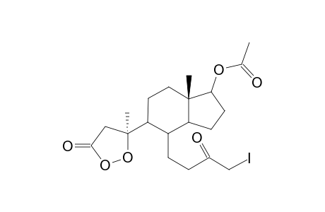 Acetic acid (S)-4-(4-iodo-3-oxo-butyl)-7a-methyl-5-((S)-3-methyl-5-oxo-[1,2]dioxolan-3-yl)-octahydro-inden-1-yl ester