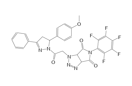 1-{2-[5-(4-methoxyphenyl)-3-phenyl-4,5-dihydro-1H-pyrazol-1-yl]-2-oxoethyl}-5-(2,3,4,5,6-pentafluorophenyl)-3a,6a-dihydropyrrolo[3,4-d][1,2,3]triazole-4,6(1H,5H)-dione