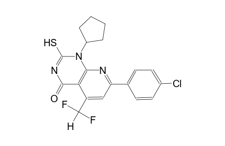 pyrido[2,3-d]pyrimidin-4(1H)-one, 7-(4-chlorophenyl)-1-cyclopentyl-5-(difluoromethyl)-2-mercapto-