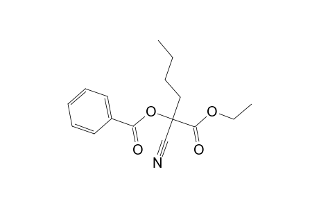 Hexanoic acid, 2-cyano-2-hydroxy-, ethyl ester, benzoate (ester)