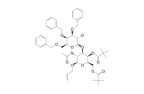 ALLYL-2-ACETAMIDO-2-DEOXY-4,6-DI-O-PIVALOLYL-3-O-(3,4,6-TRI-O-BENZYL-BETA-D-GALACTOPYRANOSYL)-BETA-D-GALACTOPYRANOSIDE