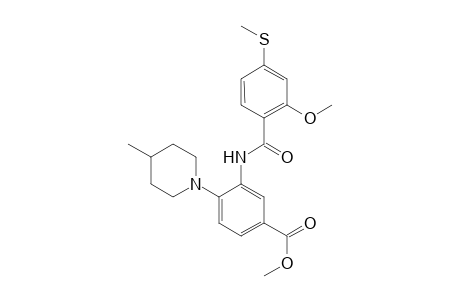 Benzoic acid, 3-[[2-methoxy-4-(methylthio)benzoyl]amino]-4-(4-methyl-1-piperidinyl)-, methyl ester