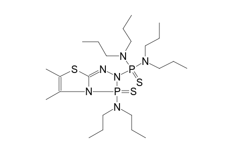 2-(TETRAPROPYLDIAMIDOTHIOPHOSPHORYL)-3-THIOXO-3-TETRAPROPYLDIAMINO-5,6-DIMETHYLTHIAZOLO[2,3-D]-1,2-DIHYDRO-1,2,4,3-TRIAZAPHOSPHOLE