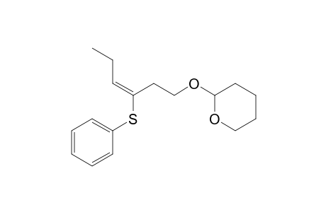 2-[(E)-3-(phenylthio)hex-3-enoxy]oxane