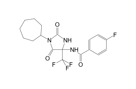N-[1-cycloheptyl-2,5-dioxo-4-(trifluoromethyl)-4-imidazolidinyl]-4-fluorobenzamide