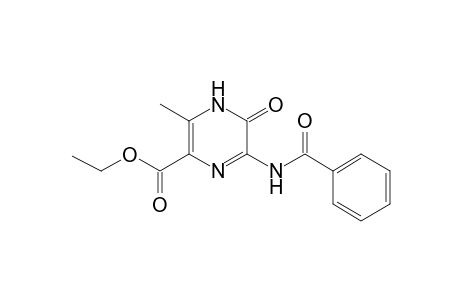 Pyrazine-2-carboxylic acid, 4,5-dihydro-6-benzoylamino-3-methyl-5-oxo-, ethyl ester