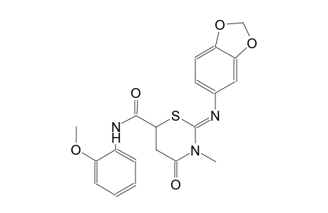 (2Z)-2-(1,3-benzodioxol-5-ylimino)-N-(2-methoxyphenyl)-3-methyl-4-oxotetrahydro-2H-1,3-thiazine-6-carboxamide