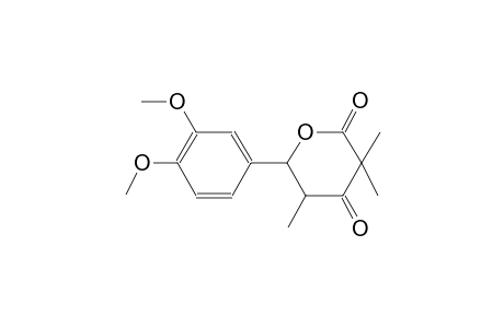 2H-pyran-2,4(3H)-dione, 6-(3,4-dimethoxyphenyl)dihydro-3,3,5-trimethyl-