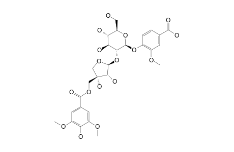 VANILLIC-ACID-1-O-[(5-O-SYRINGOYL)-BETA-D-APIOFURANOSYL]-(1->2)-BETA-D-GLUCOPYRANOSIDE