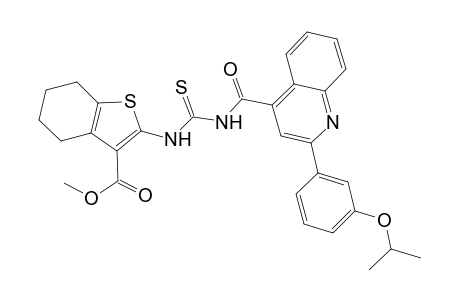 Methyl 2-{[({[2-(3-isopropoxyphenyl)-4-quinolinyl]carbonyl}amino)carbothioyl]amino}-4,5,6,7-tetrahydro-1-benzothiophene-3-carboxylate