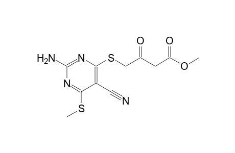 methyl 4-{[2-amino-5-cyano-6-(methylsulfanyl)-4-pyrimidinyl]sulfanyl}-3-oxobutanoate
