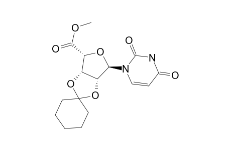 1-(Methyl-[2,3-O-cyclohexylidene.alpha.-L-lyxofuranosyl]-uronate)-uracil