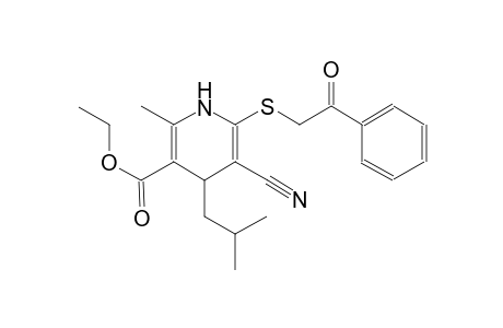 3-pyridinecarboxylic acid, 5-cyano-1,4-dihydro-2-methyl-4-(2-methylpropyl)-6-[(2-oxo-2-phenylethyl)thio]-, ethyl ester