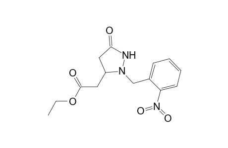 3-Pyrazolidineacetic acid, 2-[(2-nitrophenyl)methyl]-5-oxo-, ethyl ester, (.+-.)-